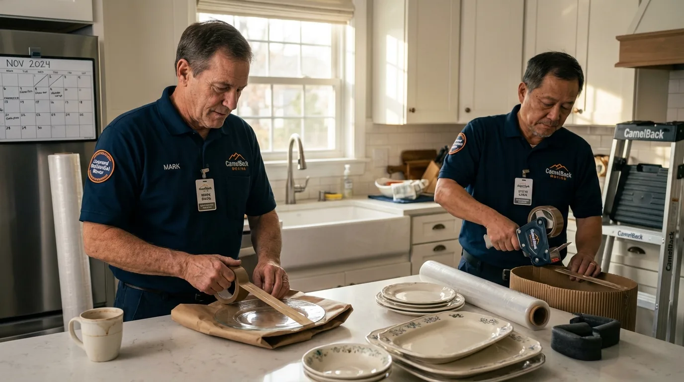 Professional crew packing kitchen dishware in Richlands, VA